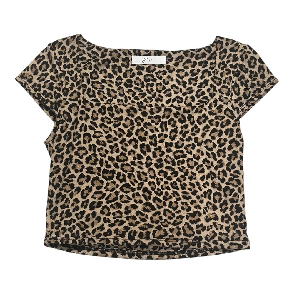 Leopard Print Cropped Baby Tee